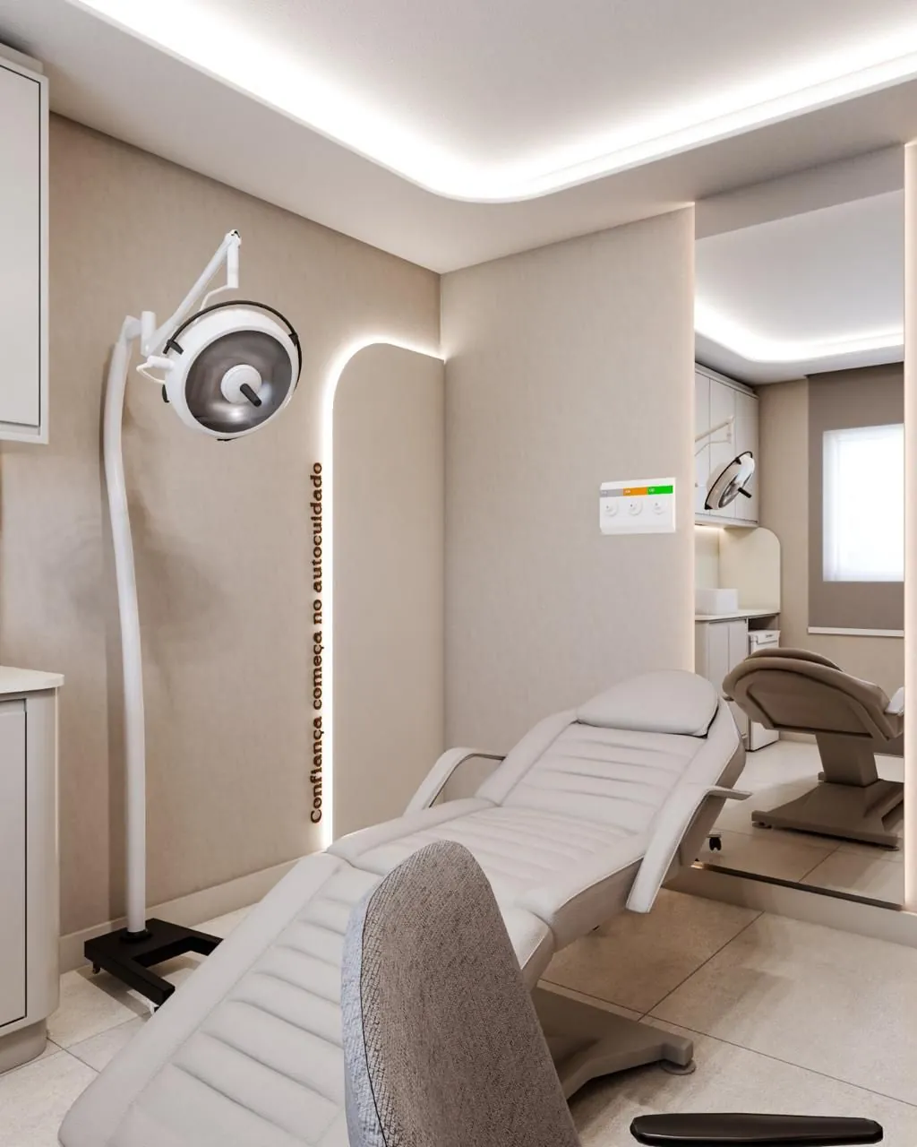 Sala de procedimentos com equipamentos da Clínica Giaro
